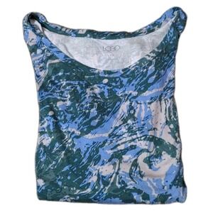 Logo Lori Goldstein Rayon Top Womens 1X Hi-Lo Stretch Loose Shirt 3/4 Sleeve